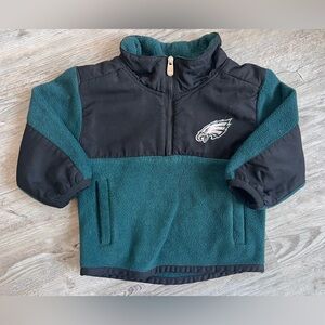 Green and Black Philadelphia Eagles Pullover Fleece Jacket